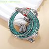 1 Pc Blue/Coffee/Green Zinc Alloy Fashion Retro Crystal Crocodile Brooch - Apparel/Coat/Party Accessory Gift