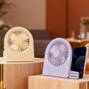 3 Speed Ultra Thin USB Rechargeable Desktop Fan Quiet Operation Energy Saving for Office Desk Use