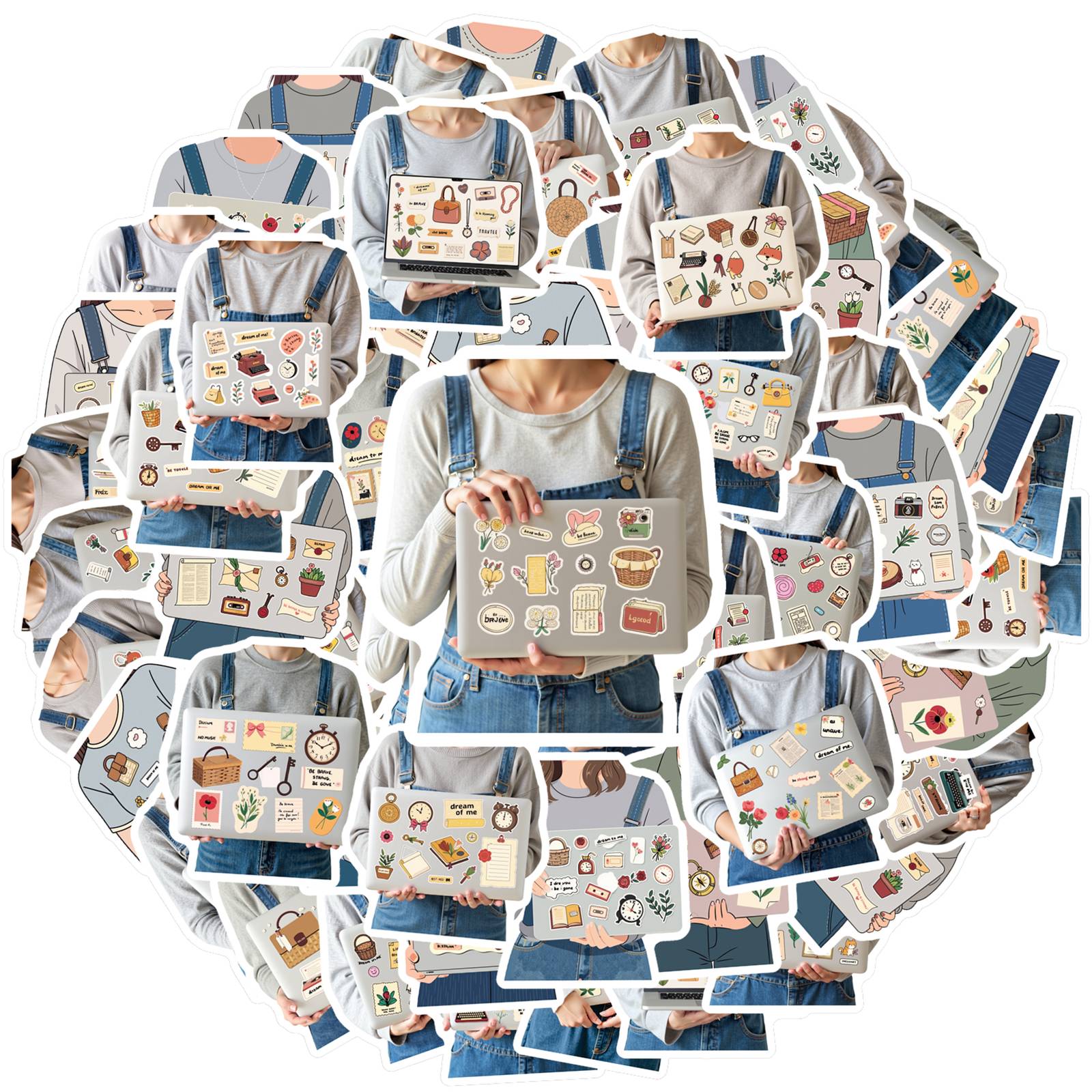 

35pcs Vintage Beverage Stickers Cartoon Stationery Stationery Stickers PVC Sticker For DIY Phone Laptop Scrapbook Bike Guitar