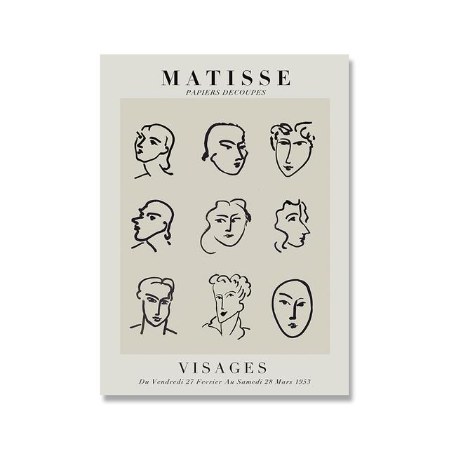 

Матисс лица плакат и принты абстрактные линии настенное искусство винтажная картина на холсте современные картины для гостиной украшения дома 21*30cm