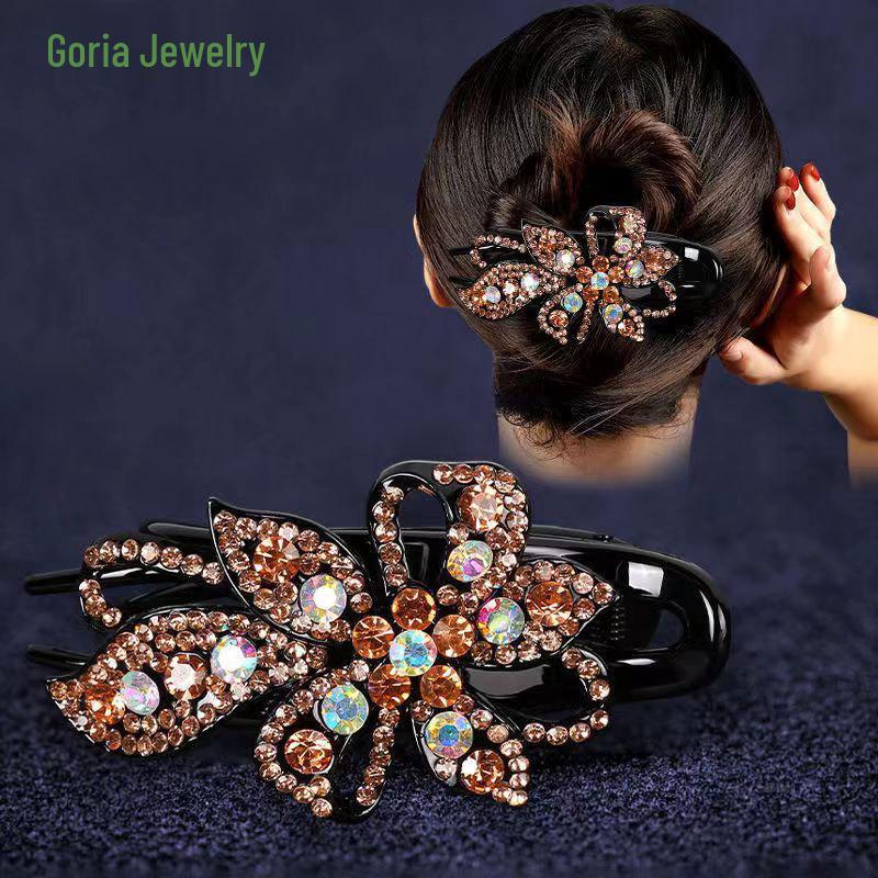 Elegante Strass-Entenschnabel-Haarspange - Koreanischer Stil Krallen-Haarnadel für Mütter