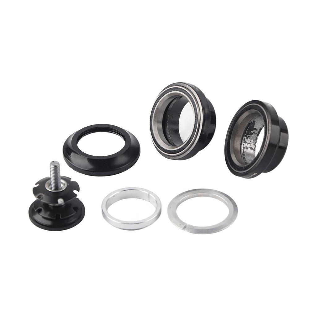 Risk Aluminum Alloy 34mm Bicycle Bike Headset for 28.6mm Straight Steerer Fork Bearing(Black)