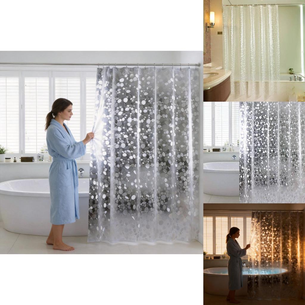 Minimalist Peva Shower Curtain With 3d Print Waterproof Moldproof For Bathroom Privacy