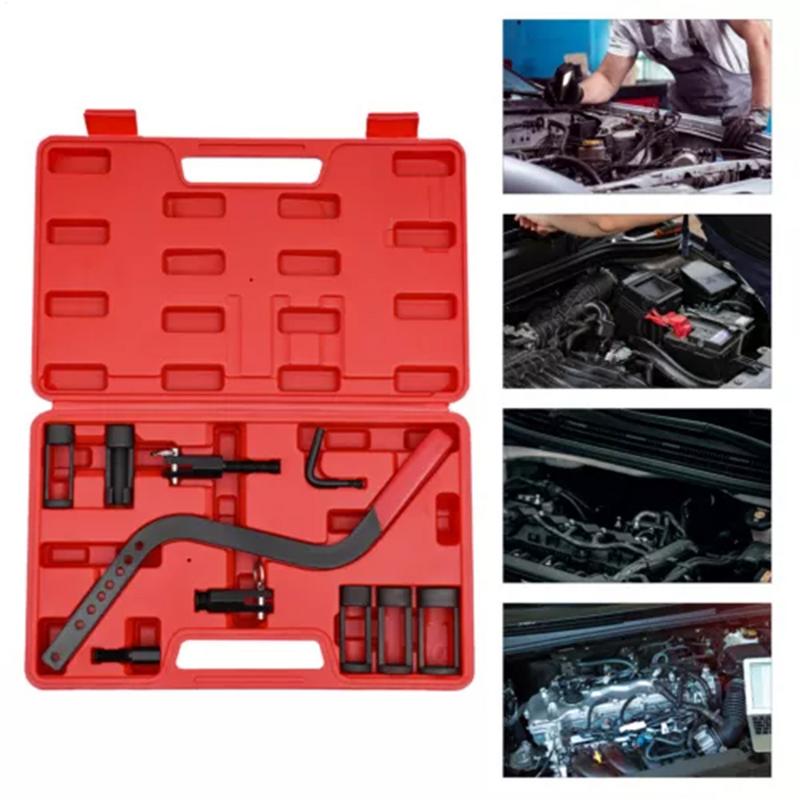 Valve Spring Compressor Tool Kit Overhead Cylinder Head Compressor Tool Clamp Collet Pusher Adapters Installer Kit Clamp Vehicle
