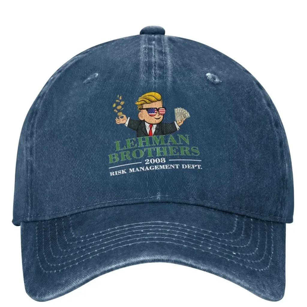 Lehman Brothers Denim Baseball Cap Risk Management Department 2008 Employee Outdoor Trucker Hat Summer Men Retro Baseball Caps