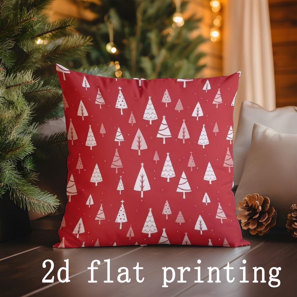 Home Decor Christmas Patterns Printed Pillow Covers Pattern Cushion Cover Suitable for Sofa Bedroom Car Pillow Cover