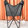Black Leather Butterfly Chair Living Room Relaxing Accent Chair Foldable Armrest Handmade Chair Home Decor Retro Butterfly Chair Gifts