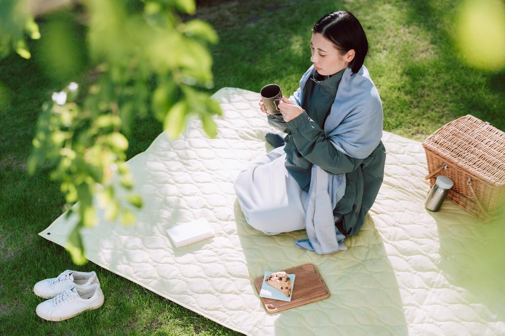 Snow Peak Picnic Rug Light Outdoor Picnic Sheet L, Gray, TM-381,