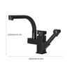 Kuchyňská Nerezová baterie Vytahovací Bidetová sprška Montáž na desku Horká Studená Směšovací baterie Černá 360° Otočná Otočná Koupelnová Umyvadlová Baterie Černá