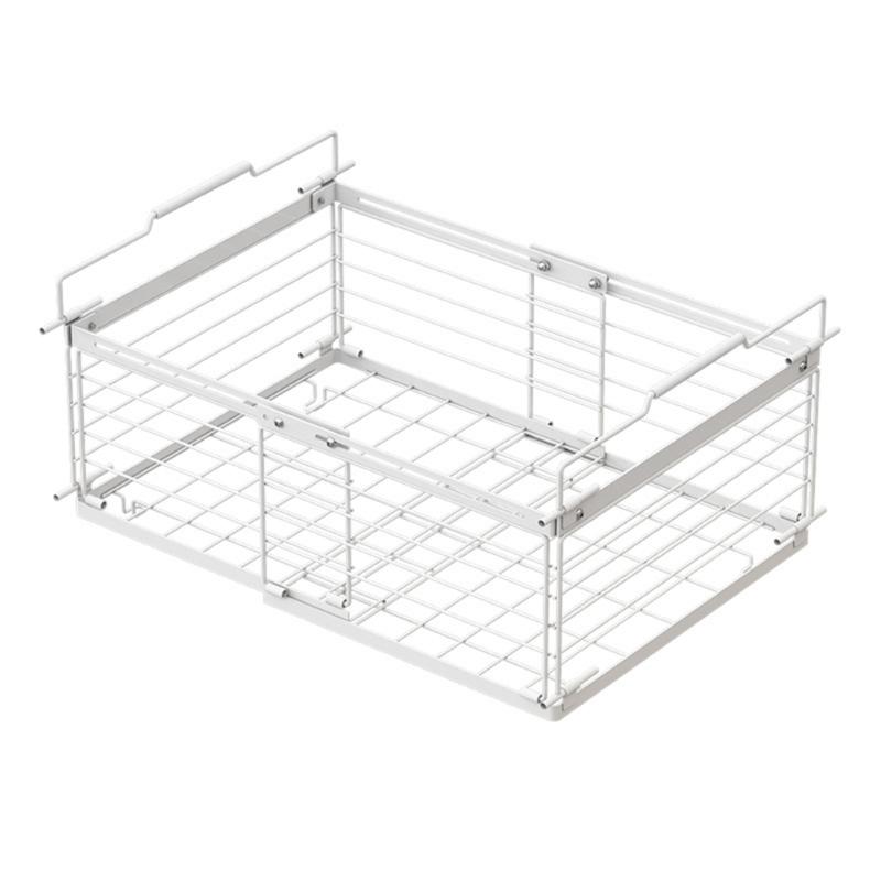 Stackable Chest Freezer Container with Handle Metal Refrigerator Storage Basket Practical Fridge Organization System 1
