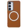 For Samsung Galaxy S25/S24 Phone Cases Leather Texture TPU Back Cover Support Wireless Charging