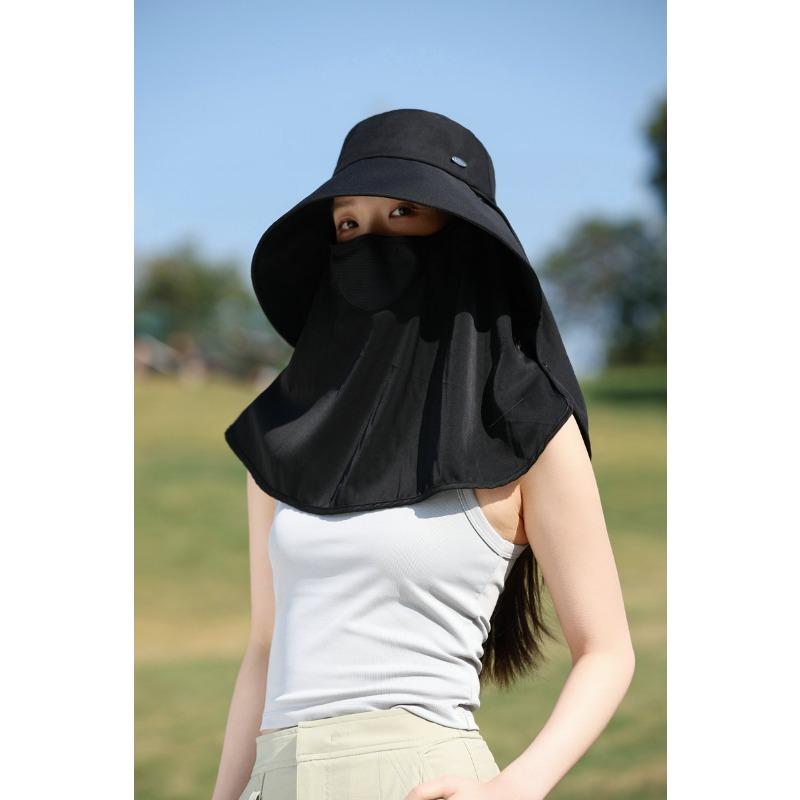 

Солнцезащитная шляпа женская весенне-летняя съемная маска против ультрафиолета солнцезащитная шляпа большой окружности головы шляпа-ведро