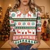 Women's Christmas Print V-Neck Three-Quarter Sleeve Casual Loose Fit Shirt