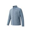 Men's Fleece Tops Men's Broad Mist Blue Heather Gray Stand Collar Moderate