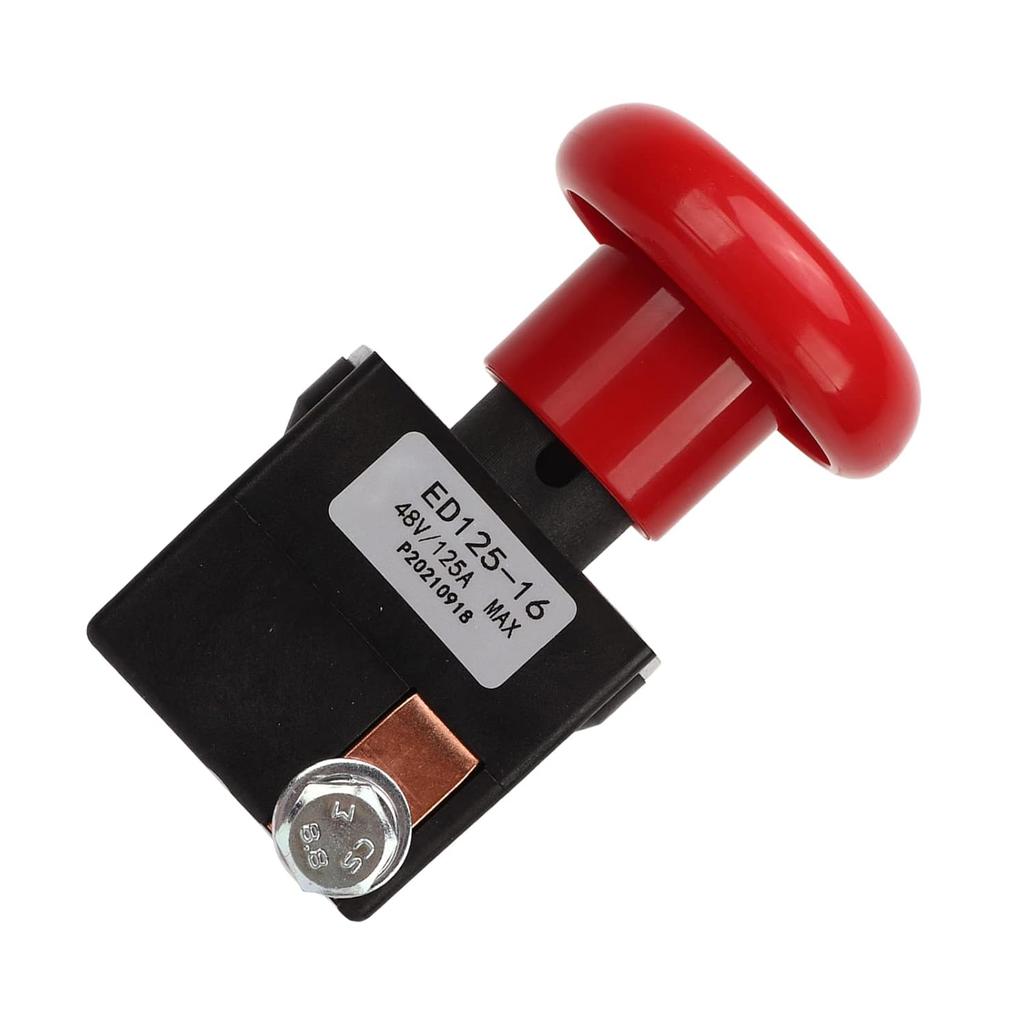 Emergency Stop Switch Button, Emergency Stop Switch 48V 125A Metal Alloy ED125‑16 Stop Button Fit for Most Forklifts