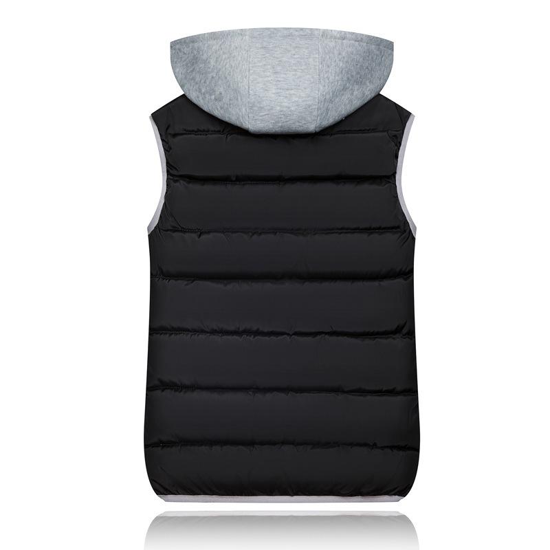 Autumn and Winter Cotton Women Korean Version of The Vest Shoulders Removable Cap Short Section Warm Undershirts Plus Size