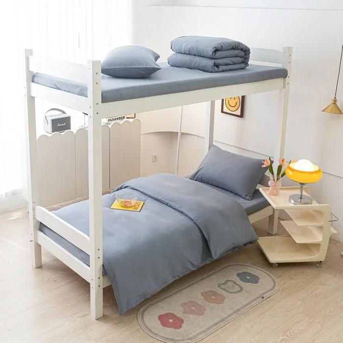 Plant Cashmere Student Dormitory Three-piece Bed Kit Single Double Household Bed Sheet Quilt Cover Popular