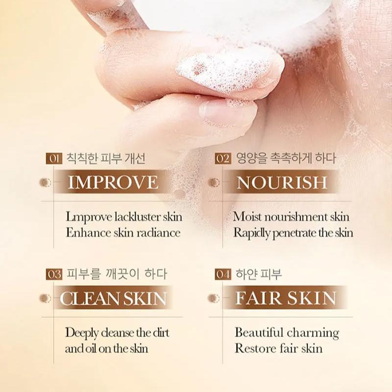 Rice Soap With Rice Extract, Salicylic Acid, Deep Cleansing, Niacinamide, Whitening, Purifying, And Nourishing Properties.