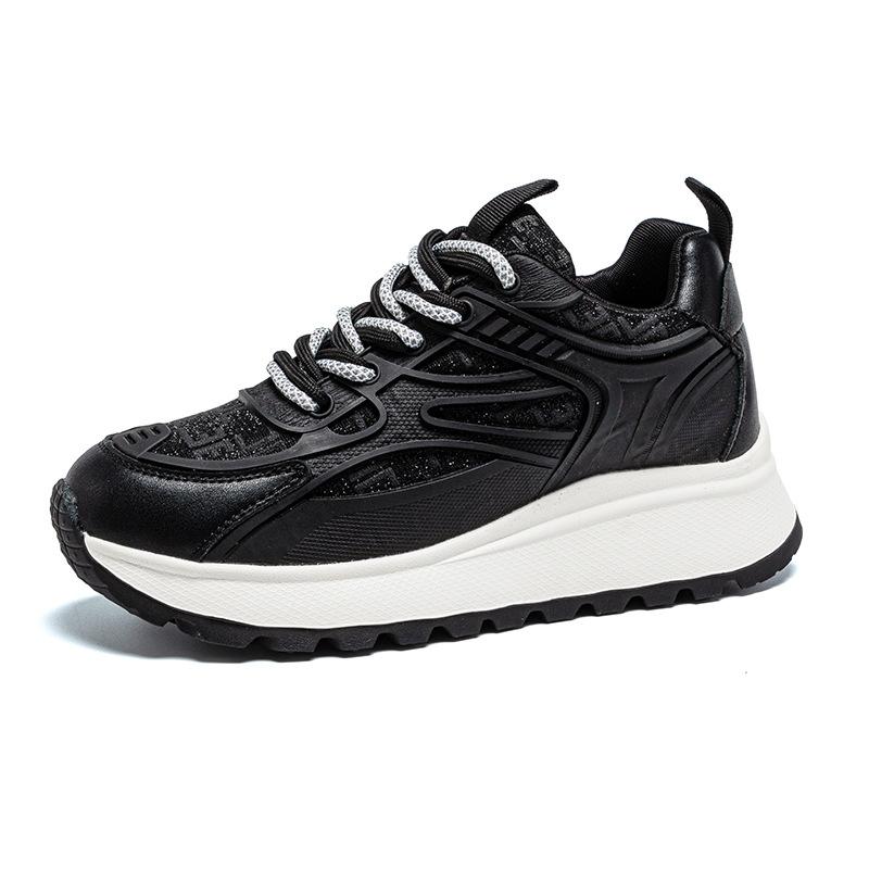 College style dad shoes women's 2025 autumn new Korean version round head lace-up comfortable and versatile sports and leisure shoes