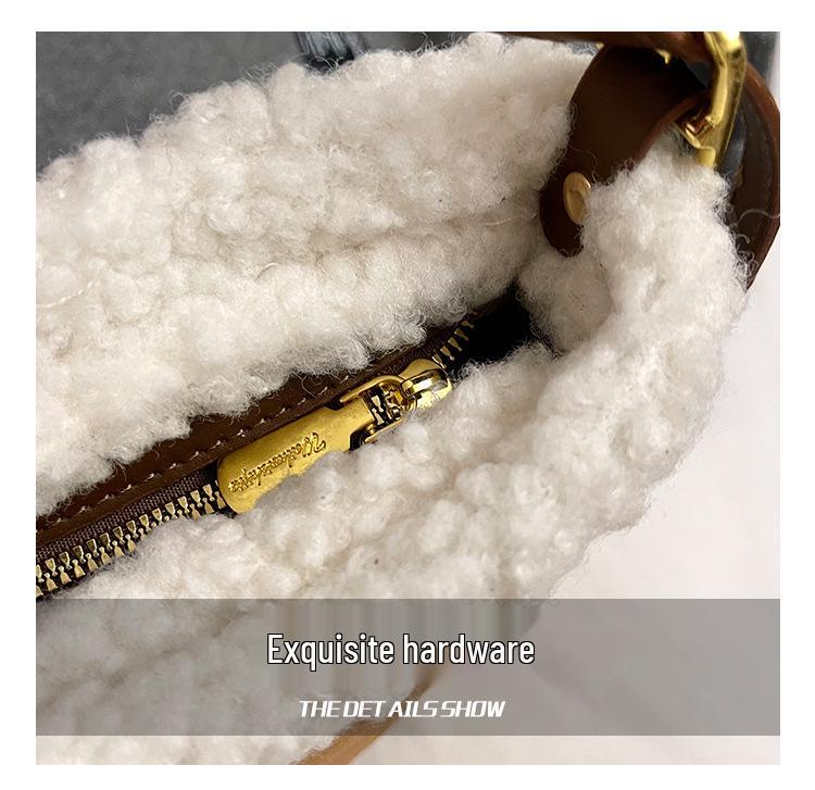 Damen Plüsch Tragetasche - Herbst/Winter Kollektion 2025, Große Kapazität, Lässiger Achselhöhlen-Stil