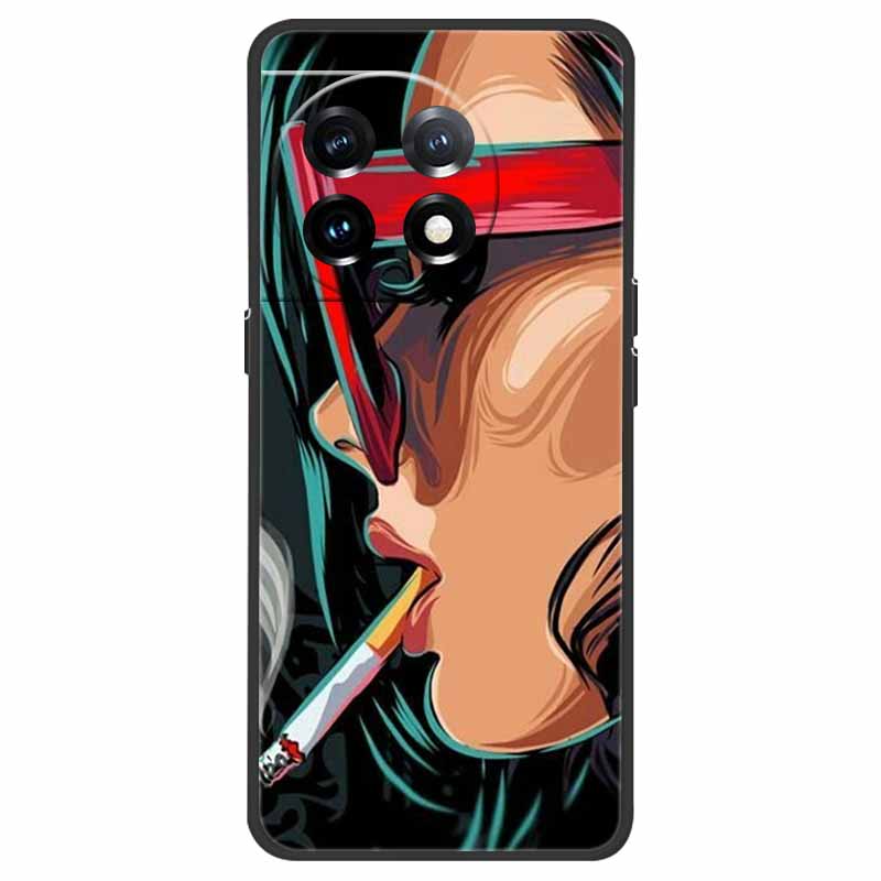 Für OnePlus 11 Hülle OnePlus11 5G Stoßfest Weiches Silikon TPU Rückseite für OnePlus 11 One Plus 11 5G Handyhüllen Niedliche Katze Wolf