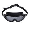 Swim Goggles with Earplugs PC Silicone Clear Lens Wide View Anti Fog Swimming Goggles for Adults Men Women Black