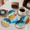 6 Pezzi Sottobicchieri in Legno Antiscivolo Pesce Tazza da Tè Sottotazza Ornamenti Tappetino Rotondo Regali