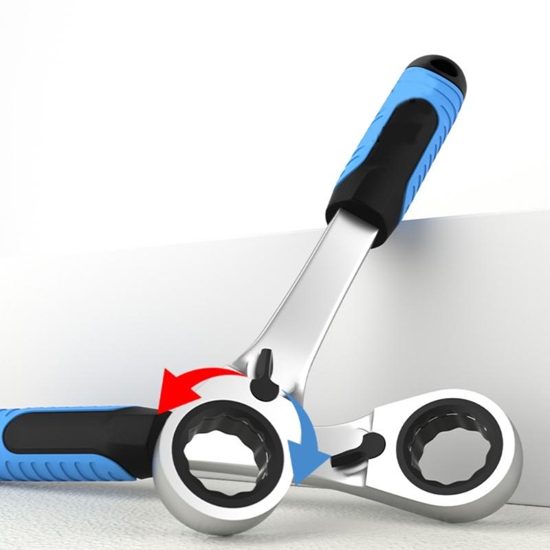 17-częściowy zestaw kluczy nasadowych przelotowych ze stali stopowej z wieloma nasadkami do zastosowań mechanicznych, oszczędzający miejsce