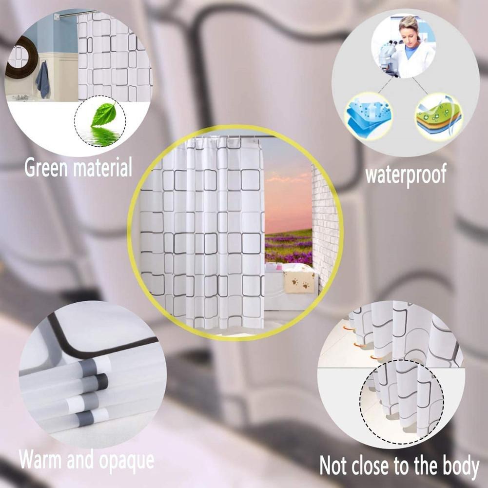 Waterproof Bath Curtains With Hooks Shower Curtain 180cm X 180cm For Families Apartments Dormitories Hotels