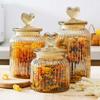 Transparent Pickle Jug with Shape Lid Jam Jar Wine Bottle Food Storage Container  Home