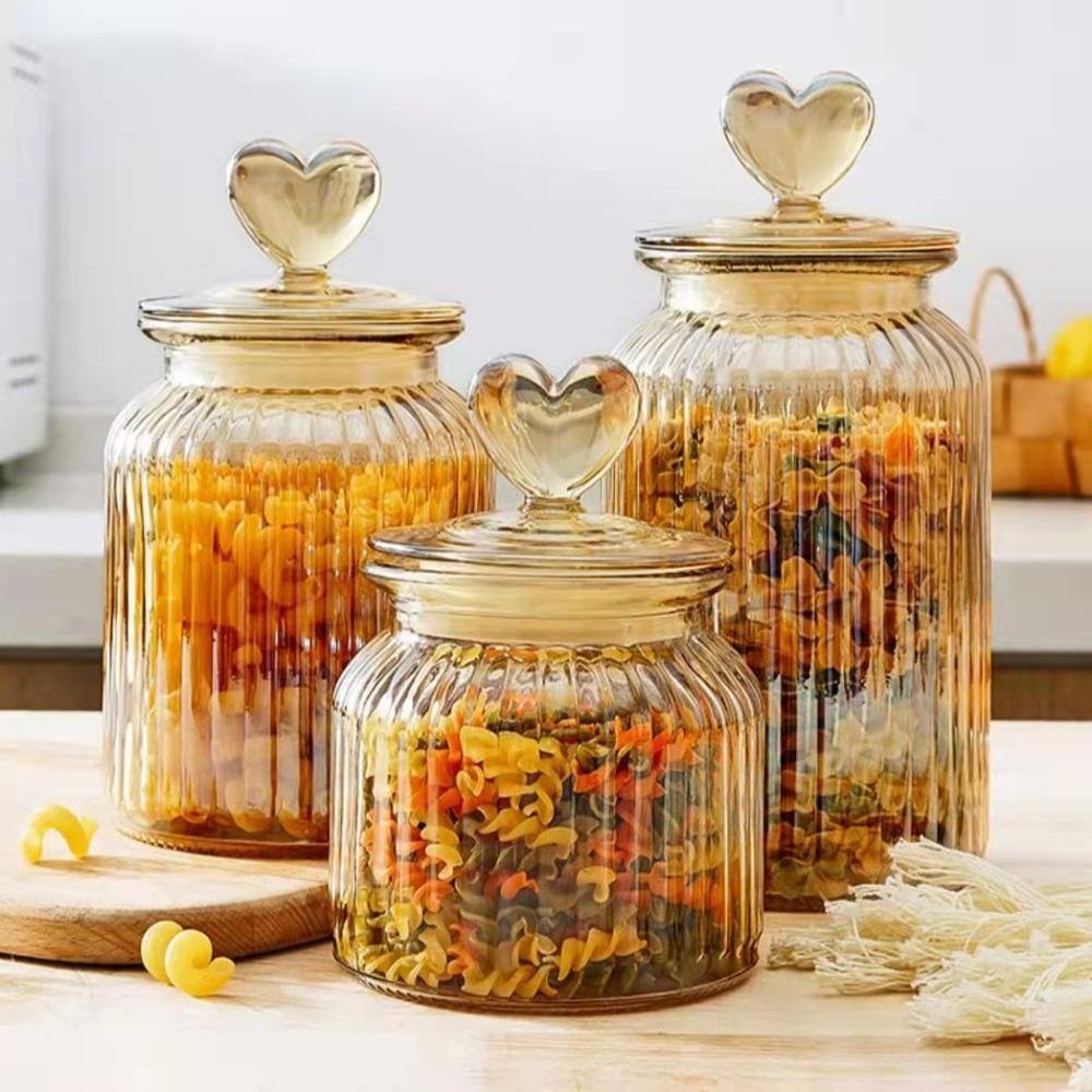 Transparent Pickle Jug with Shape Lid Jam Jar Wine Bottle Food Storage Container  Home