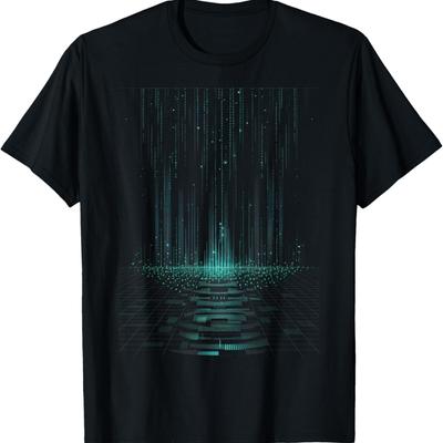 Code binaire Matrix Green Digital Cyberpunk T-Shirt