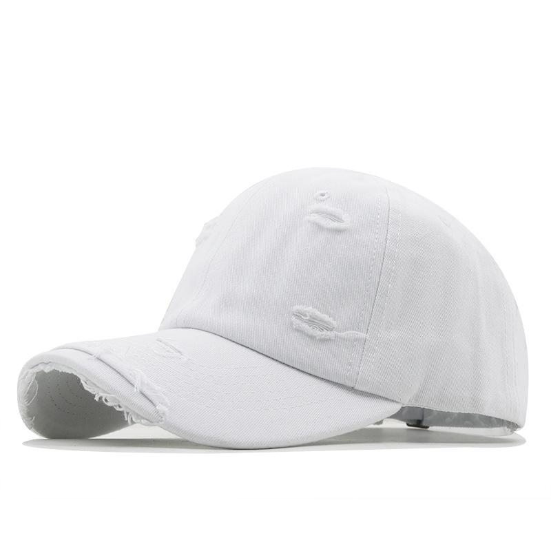 Retro Personality Old Ripped Baseball Cap Men Ins Summer Tide Hip Hop Versatile Soft Top Curved Brim Shade Cap Women