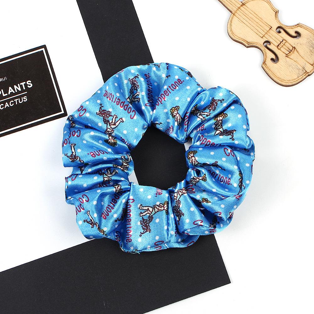 New Satin Printed Flower Floral Scrunchie Women Girls Elastic Hair Rubber Bands Accessories Tie Hair Ring Rope Holder Headdress