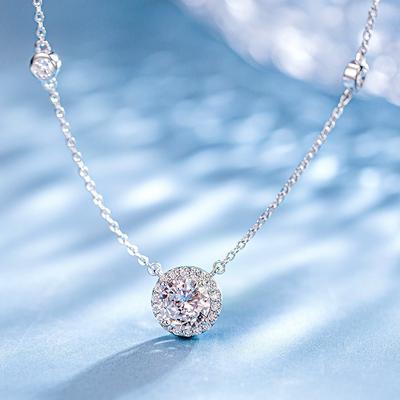 S925 Gümüş Zirkon Yıldız Nokta Kolye Parlak Kalp Yaka Her Şey Maç Işık Lüks Kıdemli Sense Moda Klavikula Zinciri