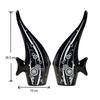 Modern Minimalist Black Bubble Fish Art Figure | Beautiful Home Decor- (Set of 2 Pc)