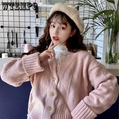 Autumn and Winter Short Sections of Female Knitted Cardigan Loose Fashion Sweater Women Outside The Wearable Coat