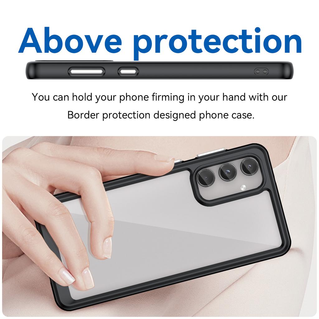 For Samsung Galaxy M55 5G/C55 5G/F55 5G Case TPU Frame Clear Acrylic Protective Phone Cover
