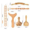 Solid Wood Meridian Massage Set: Face & Leg Gua Sha, Handheld Roller for Full Body Relief