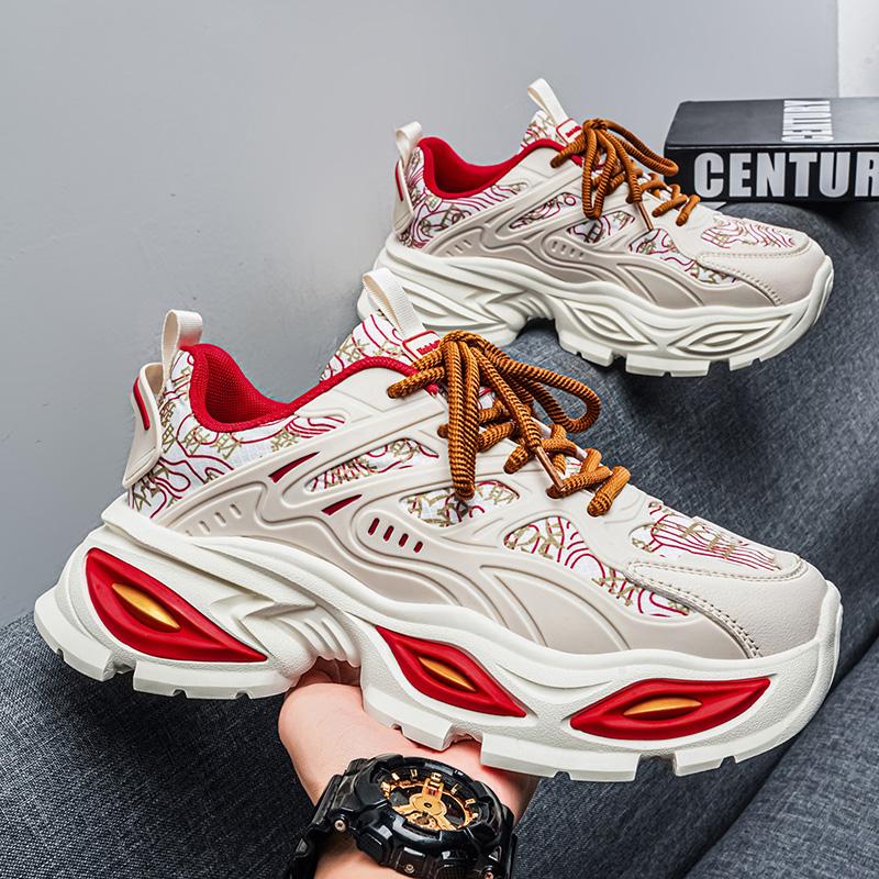 Chunky Sneakers Mens Original Designer Sports Shoes Fashion Casual Leather Fabric Breathable Sports Running Vulcanized Shoes