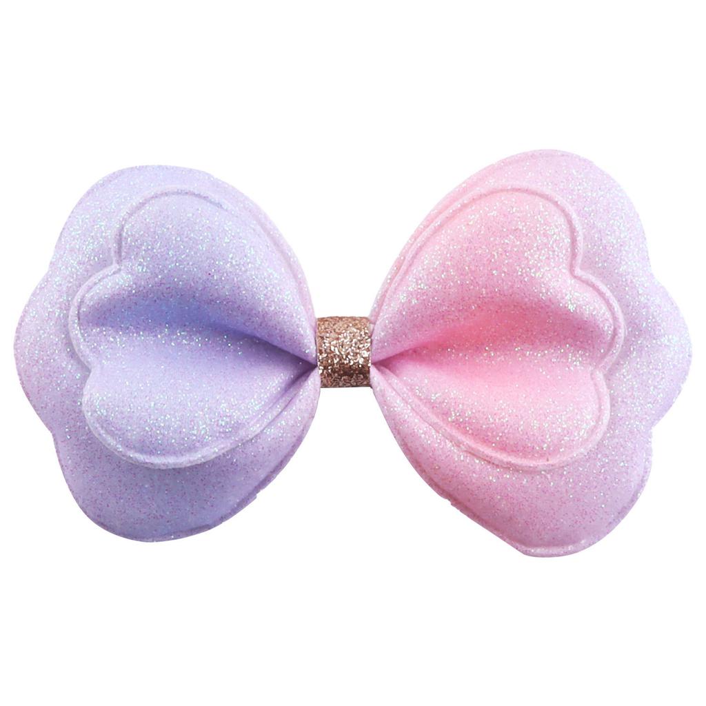 Roztomilé mašličkové sponky do vlasů pro dívky třpytivé mašle barevné sponky duhové látkové mašle ozdoby pro DIY tvoření vlásenka vlasové doplňky