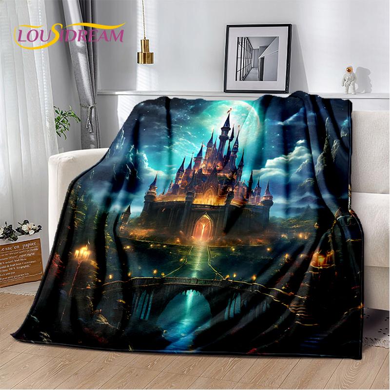 Fairyland Fairy Tale Castle Mysterious Gothic Dream Cartoon Soft Blanket,Soft Throw Blanket for Home Bedroom Bed Sofa Child Gift