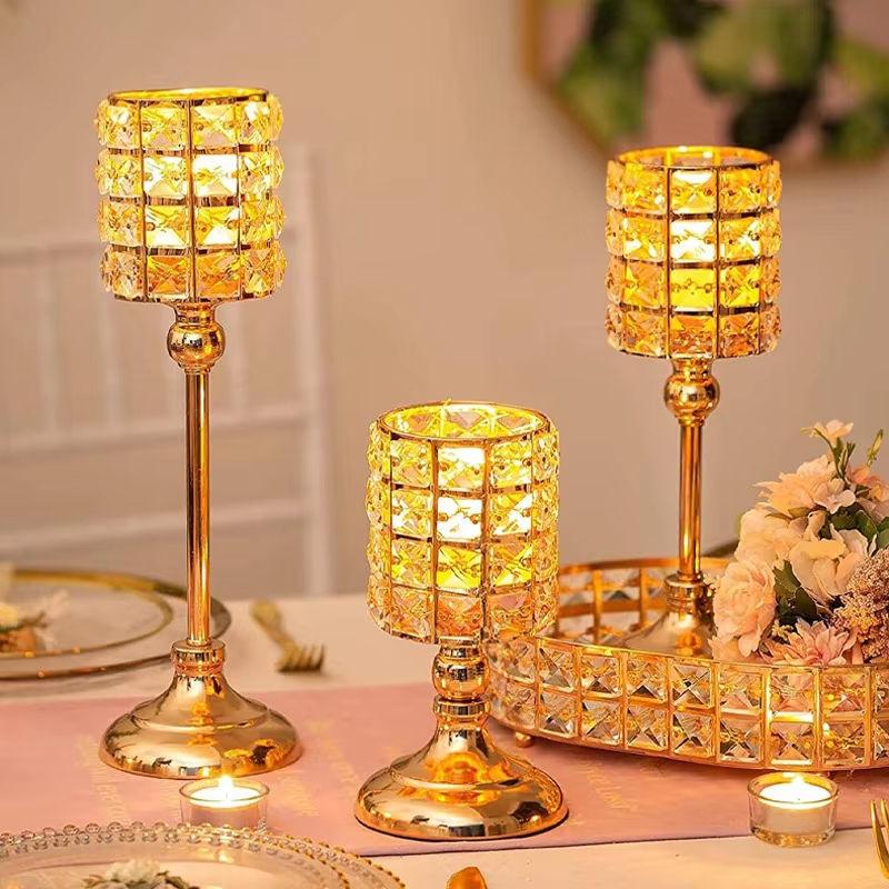 Crystal Candle Holder - Elegant Wedding & Banquet Decoration