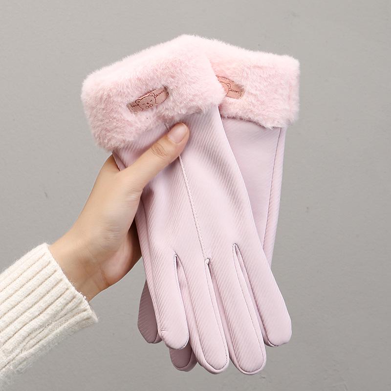 Women's Winter Touchscreen Fleece-Lined Water-Repellent Cycling Gloves