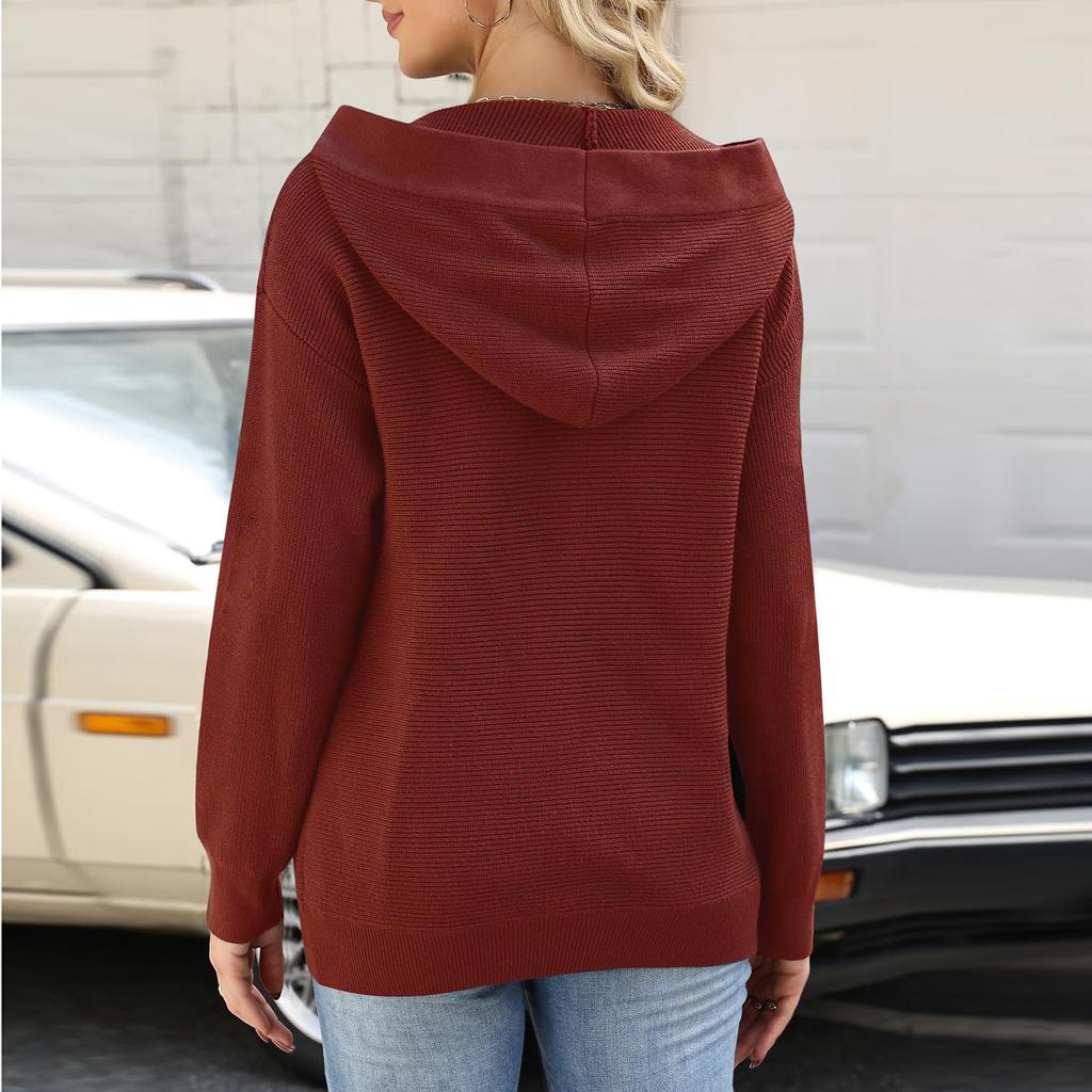 Women's Casual Fashion Comfortable V-Neck Button Sweater Warm Top