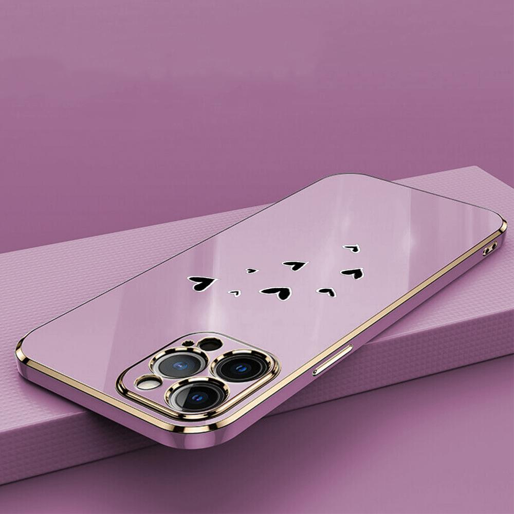 N83 Heart and Leaf Art Plating Edge Soft TPU Phone Cases for Samsung A54 A13 A14 S24 Plus S23 Ultra S20 S21 FE A55 A05 A52s Shockproof Cover