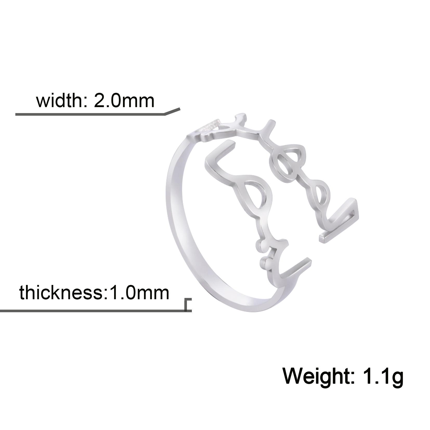 

Lemegeton Customized Name Rings For Women Personalized Letter Ring Stainless Steel Family Couple Rings Jewelry Wedding Gifts resizable&Steel