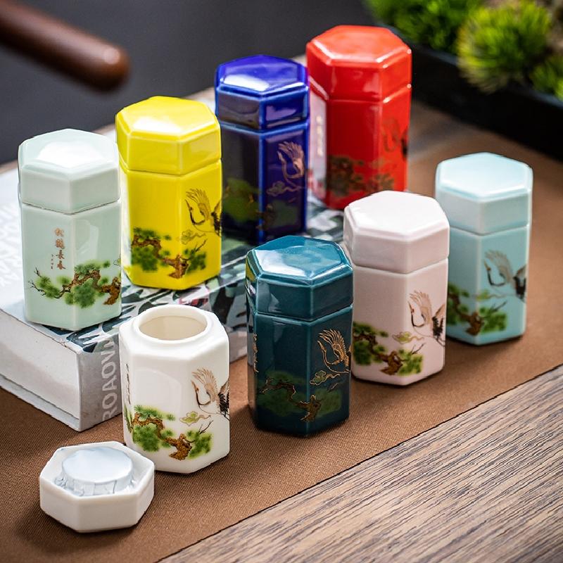 Tea Coffee Sugar Storage Jar China Crafts Decoration Mini Ceramic Jar Kitchen Storage Bottles & Jars Containers Home Decor New