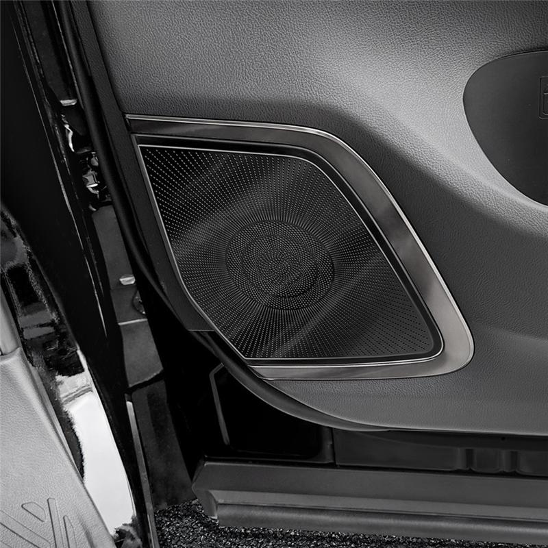 Powerful Car Stainless Steel Front Door Loudspeaker Cover Interior Accessories For Toyota Alphard VELLFIRE 40 Series + Black
