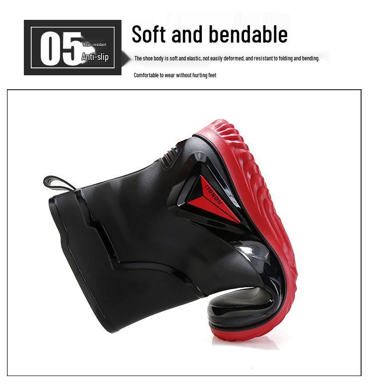 Men's Waterproof Non-Slip Rubber Work Boots - Outdoor & Kitchen, Rain & Cold Protection, Plus Velvet, Durable